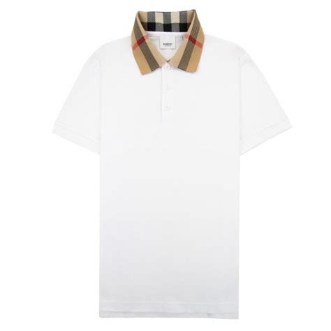 burberry midsleeve polo shirt|Check Collar Cotton Polo Shirt in White .